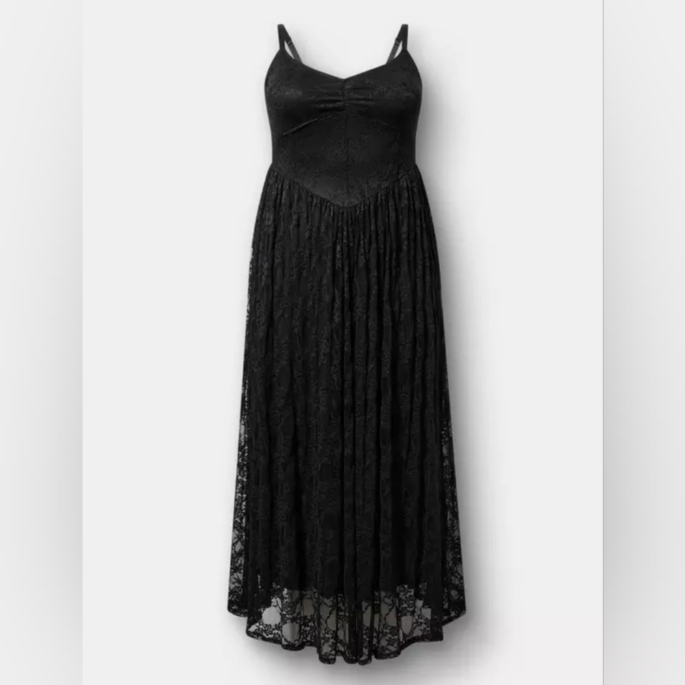 Torrid Maxi Stretch Lace Bustier Dress Deep Black Size 1X - Picture 7 of 16